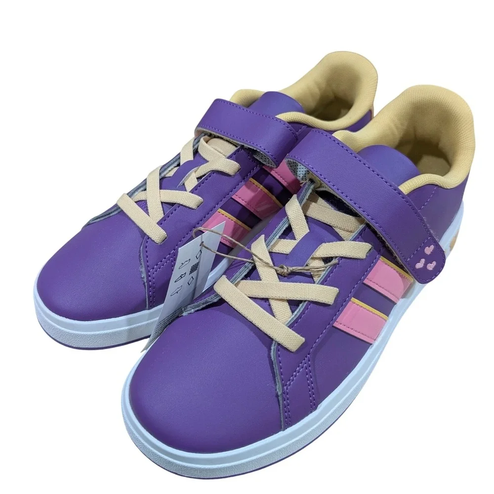 Adidas x Disney Grand Court Minnie Mouse Purple Pink Sneakers JS2347 Size 6.5Y